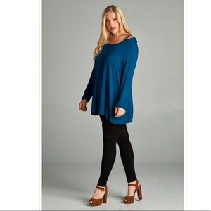 Plus Size Mini Cold Shoulder Top with V-Neck Back